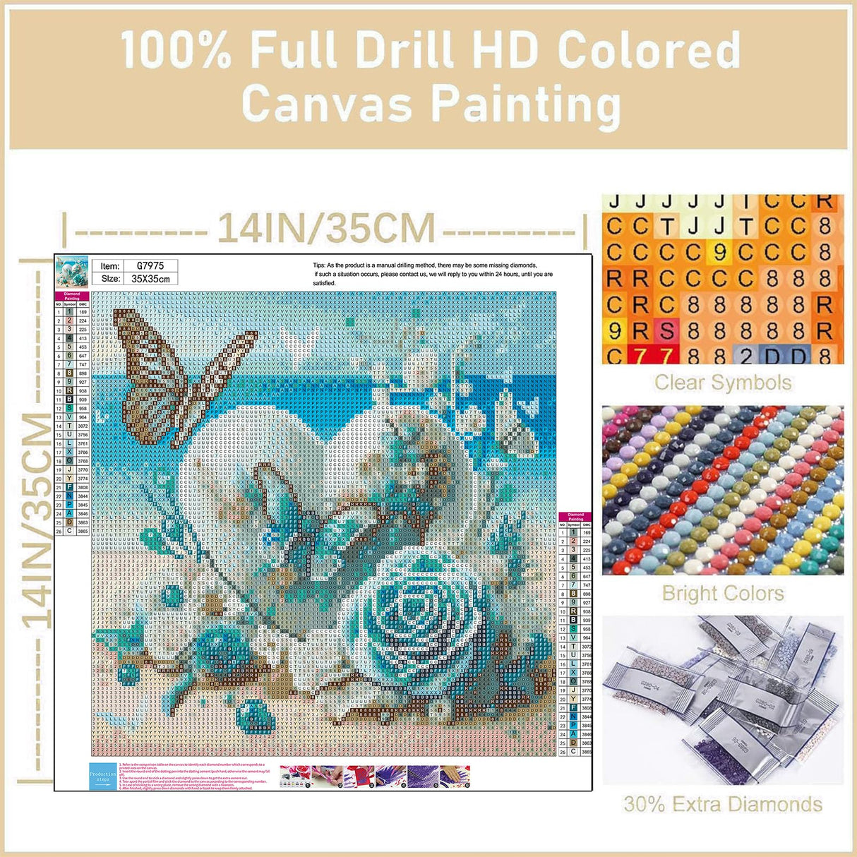 bleihum Diamond Art Kits for Adults Beach- Heart Diamond Painting Kit, 5D Landscape Gem Art, DIY Full Round Drill Gem Painting Crafts for Home Wall Decor Gifts(14x4inch) bleihum