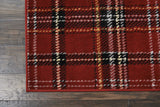 Nourison Home Grafix Red 7'10'' x 9'10'' Area-Rug, Modern, Plaid, Bed Room, Living Room, Dining Room, Kitchen, Easy-Cleaning, Non Shedding, (8' x 10') Nourison
