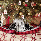 DISENB Christmas Tree Skirt 48 Inch, Red and Black Buffalo Plaid Xmas Tree Skirt, Winter Christmas Tree Mat for Home Party Holiday Indoor Outdoor Decorations DISENB