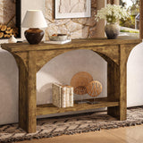 Tarnorci 55 Inches Console Table,2 Tier Farmhouse Entryway Table,Narrow Wood Accent Tables with Storage Shelves for Living Room,Entrance,Hallway,Foyer (Brown) Tarnorci