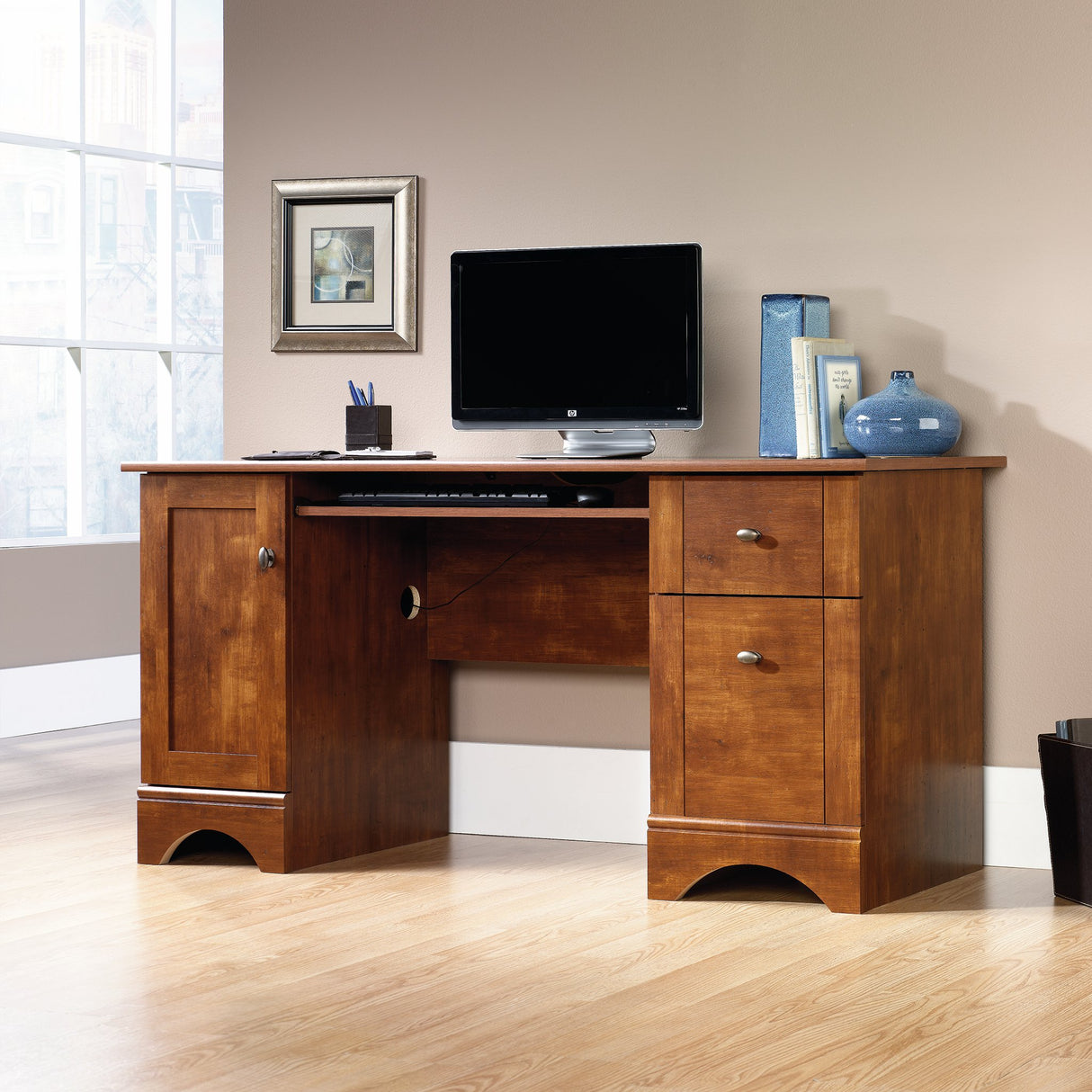Sauder Computer Desk, Brushed Maple finish Sauder