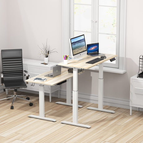 SHW Memory Preset Electric Height Adjustable Standing Desk, 48 x 24 Inches, Maple SHW