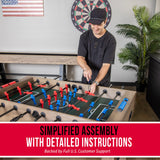 GoSports 54 Inch Full Size Foosball Table - Includes 4 Balls and 2 Cup Holders – Black, Oak, or White GoSports