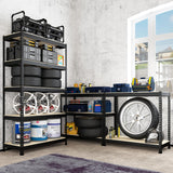 PrimeZone 40" W x 18" D x 71" H Heavy Duty Storage Shelves, 5 Tier Adjustable Garage Storage Shelving, Metal Shelving Unit Utility Rack Shelf for Warehouse Pantry Closet Kitchen, Black PrimeZone