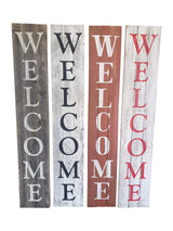 Rockin' Wood Indoor Outdoor Welcome Sign 5 Foot Vertical Rustic Reclaimed Wood Farm House Style for Front Door or Porch, White with Black Lettering Rockin' Wood