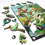 Wooden Jigsaw Puzzle for Adults - Uniquely Shaped Pieces - Made in The USA by FoxSmartBox - 145 Pieces - Hummingbirds FoxSmartBox