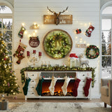 IFGET Fireplace TV Stand for TVs up to 80 Inches with 36" Electric Fireplace, 31" Farmhouse Tall Entertainment Center w/Drawer & Adjustable Shelves, Large Media Console for Living Room, 70inch White IFGET