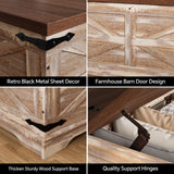 senlin Farmhouse Coffee Table, Heavy-Duty Coffee Table with Storage, Square Wood Center Table Set for Living Room with Pull Up Large Hidden Storage Compartment,Rustic Brown senlin