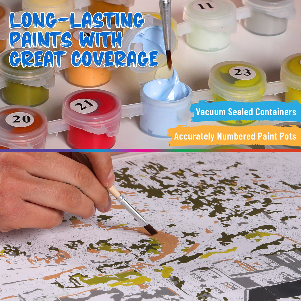 Ledgebay Paint by Numbers Kit for Adults: Bamboo Tiger Paint by Number Kit – Full Set of Acrylic Replacement Paints – Vacuum Sealed for Freshness – Exact Match for Unframed and Framed Kits Ledgebay