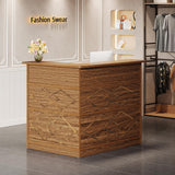 Tribesigns Reception Desk with Counter, 47-Inch Rustic Front Desk with Storage Shelves, Wooden Large Checkout Retail Counter Table for Reception, Store Shop, Office, Lobby, Retail, Beauty Salon, Brown Tribesigns