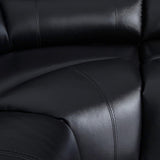 UR livingroom Modular Sectional Sofa L-Shaped PU Leather Sofa Sets Manual Reclining Sectional Couches for Living Room Sofas para Sala, Black UR livingroom
