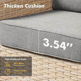 ovios 8-Piece Wicker Patio Furniture Set with Ottoman, Conversation Set with Water Resistant Thick Cushions, Outdoor Sectional Sofa for Outside Patio Balcony (Grey) ovios