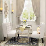 46" Small Modern Loveseat Settee Sofa 2-Seat Sofa Couch Tufted Love Seat Dining Bench with Nail Head Trim Back Banquette Sofas for Living Room Small Space Entryway Hallway,White Tongli