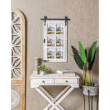 RiteSune White Wooden Barn Door 5x7 Photo Picture Frame Collage Wall Mounted for Family Entryway, Living Room, Bedroom RiteSune