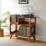 Crosley Furniture Asheville Mid-Century Modern Media Console Record Player Stand, Storage for Vinyl Records, Walnut, Medium Crosley Furniture