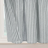Cotton Linen Farmhouse Kitchen Curtains 36 Inch Boho Rustic Button Tier Curtains Natural/Sage Green Stripe Color Block Curtain Rod Pocket Small Window Curtain for Cafe Bathroom Bedroom Drapes BLEUM CADE