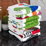 T-fal Textiles Double Sided Print Woven Cotton Kitchen Dish Towel Set, 2-pack, 16" x 26", Coffee Cups Print T-Fal