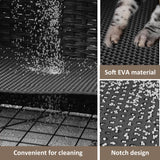 Cat Litter Box Enclosure with Soft Litter Mat; Hidden Cat Washroom Furniture with Door; Handwoven Rattan Cat House with Large Space; Pet Crate for Living Room, Bedroom, Balcony (Black) Honiakaka