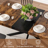 55" -70" Extendable Dining Room Table for 4 6 People,Modern Rustic Kitchen Expanding Table,Wooden Long Large Expandable Dining Room Transformer Table Conference Table for Kitchens,Walnut Ufurpie