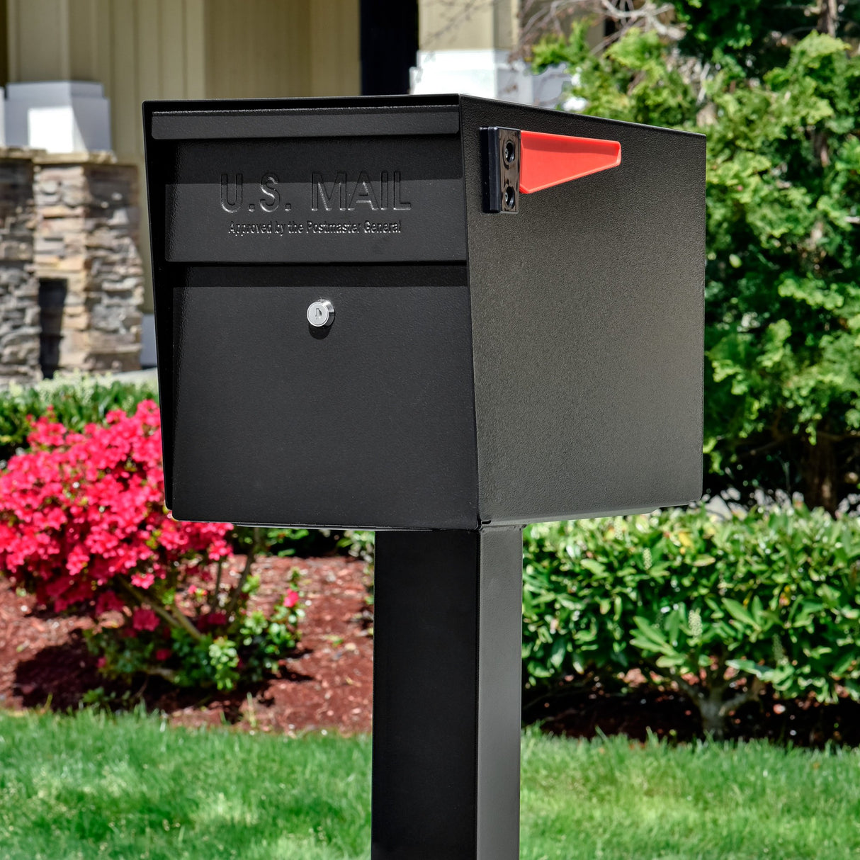 Mail Boss 7121, Black In-Ground Mounting Post, 43 x 4 x 4 inches, for Use with Mailbox Mail Boss