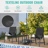 Yaheetech Set of 2 Patio Dining Chairs, Outdoor Stackable Patio Chairs with Backrest/Armrests, All Weather Chairs for Garden/Lawn/Porch/Backyard Pool, Black Yaheetech