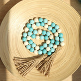 Meplait Wood Bead Garland,39in Farmhouse Beads with Tassels Boho Beads for Tiered Tray Decorative Beads Home Decor Meplait