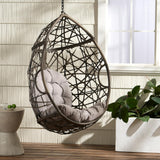 Christopher Knight Home Cayuse Outdoor Wicker Hanging Egg Chair, Gray Christopher Knight Home
