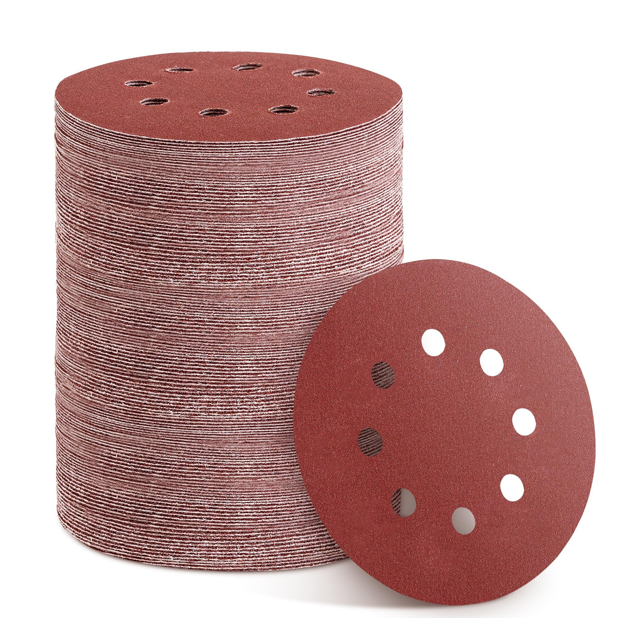 YEHBS 150pcs Sanding Discs Set, 5-Inch 8-Hole Sandpaper, Including 60,80,100,120,150,180,240,320,400,600 Grit for Woodworking or Automotive YEHBS