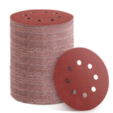 YEHBS 150pcs Sanding Discs Set, 5-Inch 8-Hole Sandpaper, Including 60,80,100,120,150,180,240,320,400,600 Grit for Woodworking or Automotive YEHBS