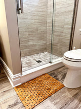 Mind Reader Bath Mat, Shower Mat, Bathtub Mat, Bathroom Accessory, Wood, Rayon from Bamboo, 23.5"L x 16.5"W x 0.4"H, Brown Mind Reader