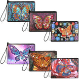 Silkfly 6 Pcs Diamond Painting Purses Clutch DIY Diamond Handbag PU Leather Painting Bags 5d Handmade Wristlet Wallet with Strap and Zipper for Women Gift(Butterfly Style) Silkfly