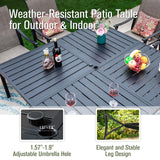 Sophia & William Patio Dining Set 9 Pieces, 8 Quick Dry Textilene Chairs and 1 Large Square Outdoor Dining Table, Durable All-Weather Patio Furniture for Lawn, Park, and Courtyard Support 350lbs Sophia & William