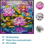 Bgraamiens Puzzle- Stained Glass Flower Puzzles for Adults 1000 Pieces, Art Puzzles，Impossible Hard Challenging Puzzles for Adults, Colorful Stained Glass Jigsaw Puzzle(Floral Blossom) Bgraamiens