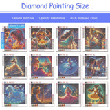 KEYRANKE 12 Pack Diamond Painting Kits for Adults 5D DIY Princess Diamond Art Kit Paint with Round Full Drill Diamonds for Beginners Gem Paintings Art for Home Wall Decor Gifts(12X12 Inch) KEYRANKE