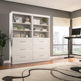 Bestar Wardrobe Closet Organizer System 72-inch with Drawers for Bedroom, Entryway, Pur Collection, Modern, White Bestar