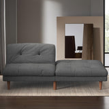 Furmax Futon Sofa Bed Modern Linen Couch Convertible Folding Futon Reclining Sleeper Sofa Couch for Small Space Apartment Loveseat with Adjustable Backrest (Dark Grey) Furmax