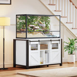 YITAHOME 120 Gallon Reptile Tank Stand with Power Outlets, Heavy Duty Large Reptile Tank Stand with Barn Door, Reptile Tank Turtle Terrariums Table for Accessories Storage,1100LBS Capacity YITAHOME