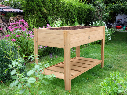 Wooden Raised Garden Bed with Legs for Outdoor // 48×24×33in Elevated Planter Box for Vegetables, Flowers // Large Wood Raised Beds for Backyard Patio Gardening - WoodArtSupply