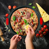 NutriChef Non-Stick Kitchen Oven Baking Pans-Deluxe & Stylish Nonstick Gray Coating Inside Outside, Commercial Grade Restaurant Quality Metal Bakeware with Red Silicone Handles NCSBS8S, 8 Piece Set NutriChef