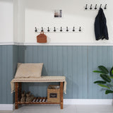 WEBI Rustic Coat Rack Wall Mount,5 Cast Iron Hooks,Coat Hooks Wall Mounted,Heavy Duty Antique Vintage Hooks for Hanging Coats,Jacket,Clothes,Black on White WEBI