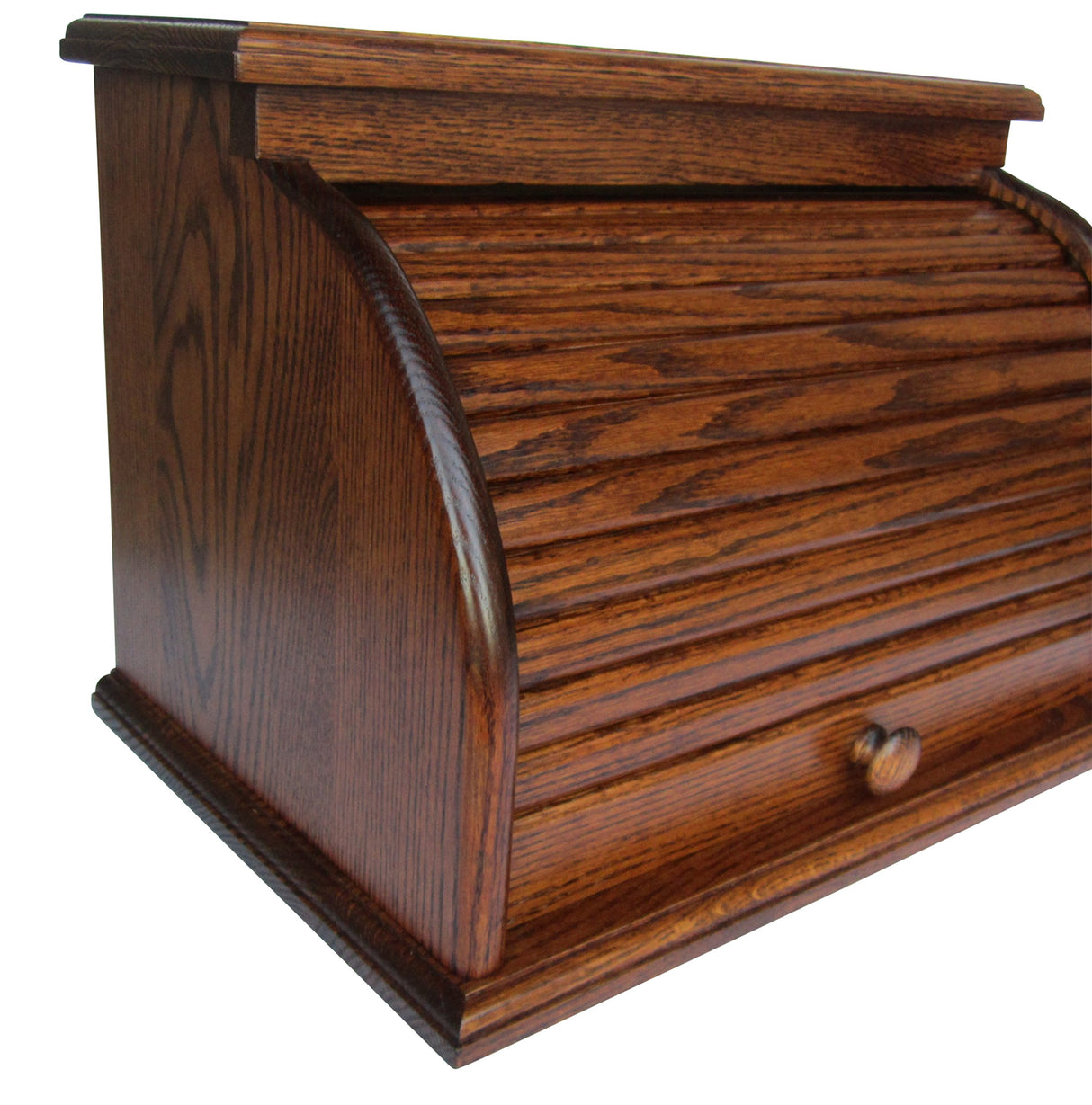 Amish Handcrafted Amish Valley Products Roll Top Bread Box Storage Oak Bin Wooden (Sorrel) Amish Handcrafted