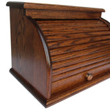 Amish Handcrafted Amish Valley Products Roll Top Bread Box Storage Oak Bin Wooden (Sorrel) Amish Handcrafted