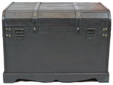 Vintiquewise Antique Style Black Wooden Steamer Trunk Coffee Table, Storage Chest with Lid, Hope Chest Storage, Blanket Trunk for Living Room or Bedroom Vintiquewise