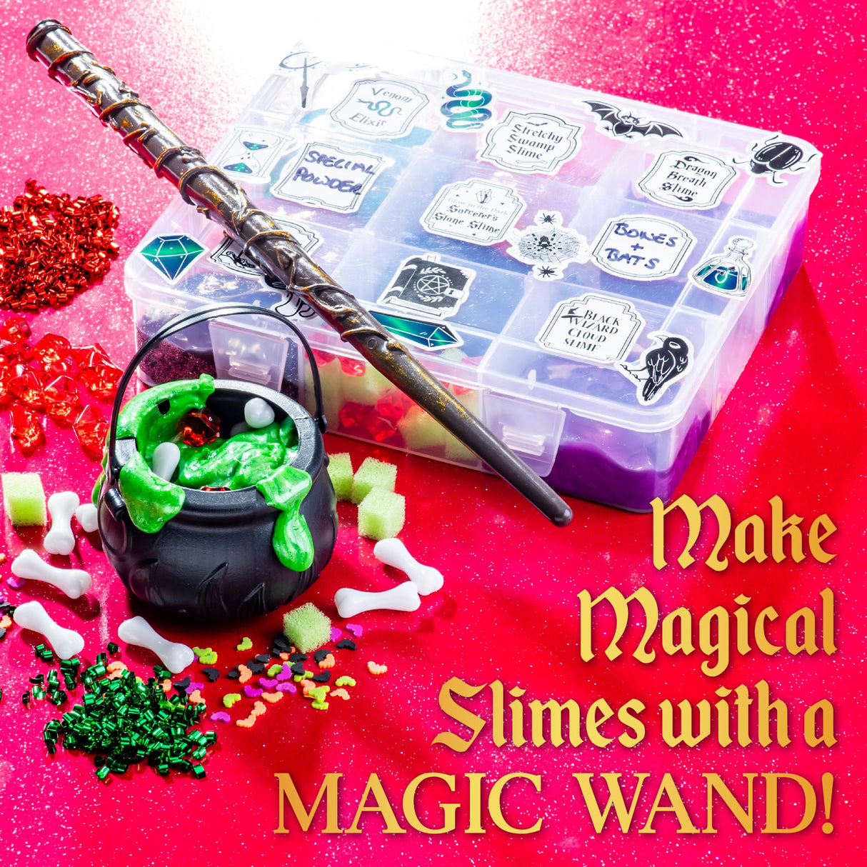 Original Stationery Wizard Kid Slime Kit for Ages 8-12 & Boys with Wand & Cauldron – DIY Potion and Slime Making Kit - Birthday Gift for Kids Original Stationery
