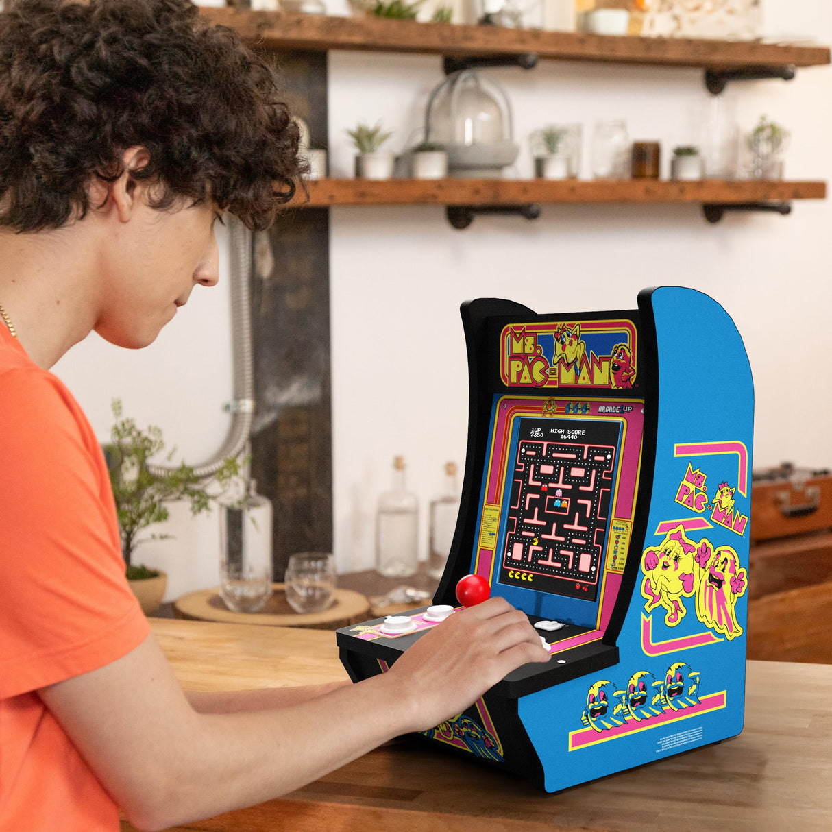 Arcade1Up Ms. PAC-Man Countercade, Built for Your Home, 1 Player, 5 Classic Games, 8-inch Screen ARCADE1UP