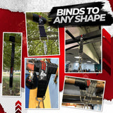 BULL DOZA FIGHT WEAR Boxing Punch Bag Strap/Sling – Heavy Duty Bag Hanger with 9mm Steel Screw Lock Carabiner – Durable Reinforced Stitching with 500lbs Bag Holding Capacity Strap Mount Black 3 Sizes BULL DOZA FIGHT WEAR