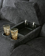 Signature Design by Ashley Draycoll Power Double Reclining Loveseat with Storage Console & USB Plug, Dark Gray Signature Design by Ashley