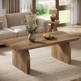 Tribesigns Coffee Table for Living Room, 47-Inch Farmhouse Rectangule Center Table with Rounded Corners, Mid-Century Modern Low Large Cocktail Tea Furniture, Easy Assembly (Rustic Brown) Tribesigns