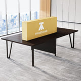 Tribesigns 8FT Large Conference Table, 94.5L x 47.2W x 29.5H Inches Modern Rectangle Meeting Table with Cable Management for Office Conference Room Business Seminar, Black Brown Tribesigns