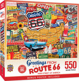 MasterPieces - 550 Piece Jigsaw Puzzle, Route 66 Main Street of America, Fun for Adults, Family, Kids, 18" x 24" Masterpieces